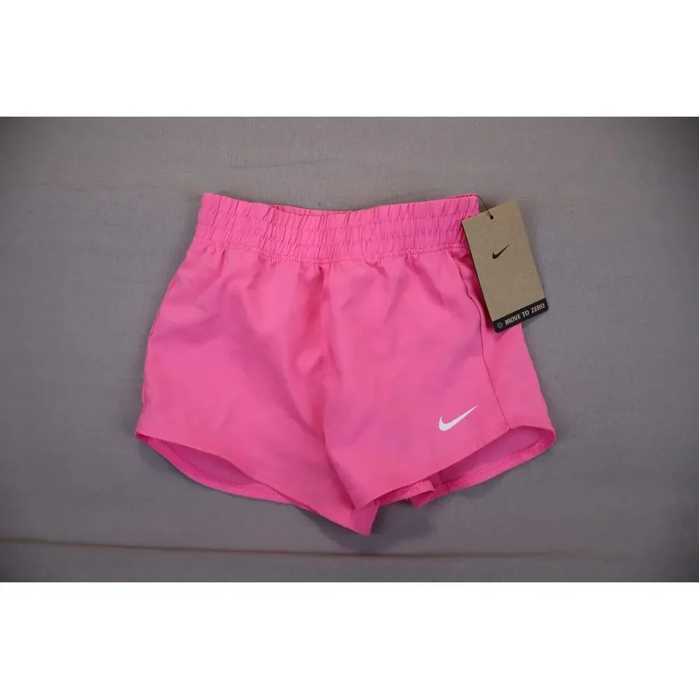 NEW Nike Girls Toddler Dri Fit Pink Glow Woven Athletic Shorts Size 4T